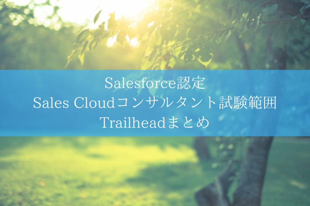 Salesforce認定 Sales Cloudコンサルタント試験範囲Trailheadまとめ