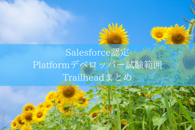 Salesforce認定 Platformデベロッパー試験範囲Trailheadまとめ